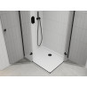 Mexen Roma Duo kabina prysznicowa uchylna 90 x 80 cm, transparent, czarna + brodzik Flat - 854-090-080-70-02-4010B