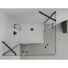 Mexen Roma Duo kabina prysznicowa uchylna 90 x 80 cm, transparent, czarna + brodzik Flat - 854-090-080-70-02-4010B