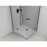 Mexen Roma Duo kabina prysznicowa uchylna 90 x 80 cm, transparent, czarna + brodzik Flat - 854-090-080-70-02-4010B