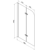 Mexen Cube wanna prostokątna 170 x 80 cm z obudową i parawanem 2-skrzydłowym 80 cm, transparent, chrom - 550517080X9008020100