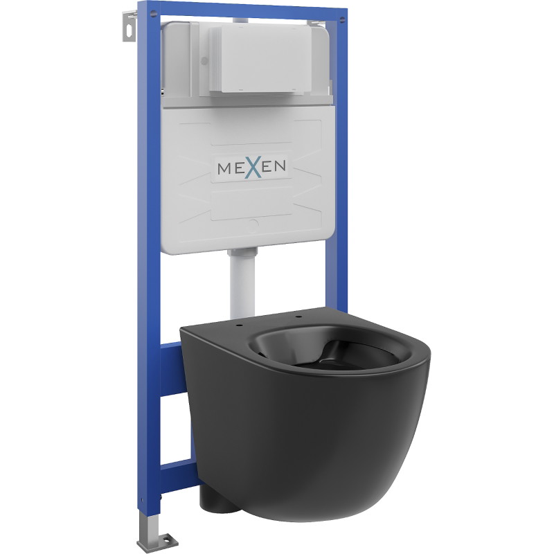Mexen zestaw podtynkowy WC stelaż Fenix Slim z miską WC Lena, czarny mat - 6103322XX85