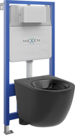 Mexen zestaw podtynkowy WC stelaż Fenix Slim z miską WC Lena, czarny mat - 6103322XX85
