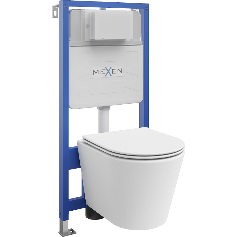 Mexen zestaw podtynkowy WC stelaż Fenix Slim z miską WC Rico i deską wolnoopadającą, biały mat - 61030724001