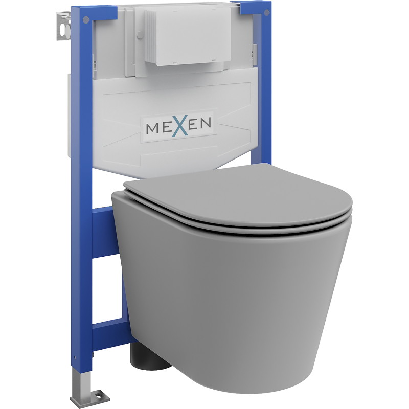 Mexen zestaw podtynkowy WC stelaż Fenix XS-F z miską WC Rico i deską wolnoopadającą, szary jasny mat - 68030724061