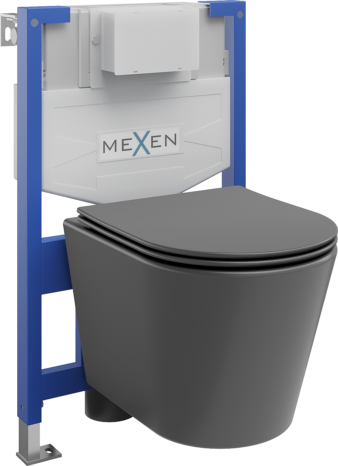 Mexen zestaw podtynkowy WC stelaż Fenix XS-F z miską WC Rico i deską wolnoopadającą, szary ciemny mat - 68030724071