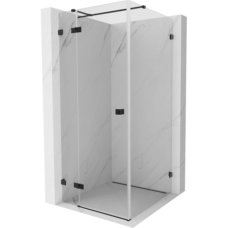 Mexen Lunar T kabina prysznicowa uchylna lewa 90 x 90 cm, transparent, czarna - 834T-090-090-70-00-L