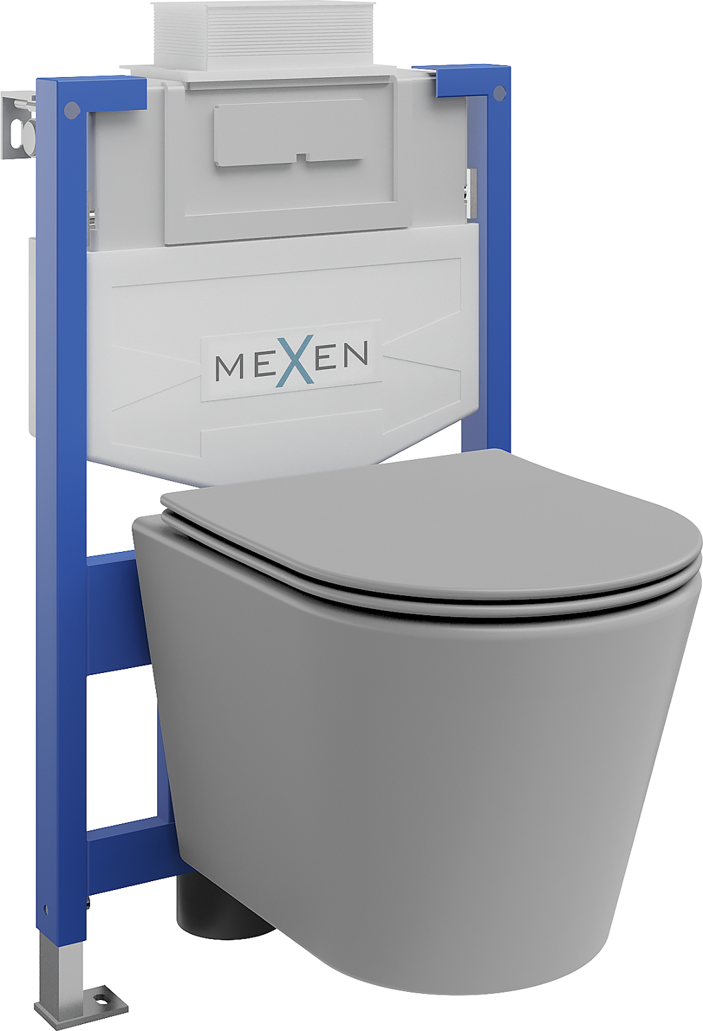 Mexen zestaw podtynkowy WC stelaż Fenix XS-U z miską WC Rico i deską wolnoopadającą, szary jasny mat - 68530724061