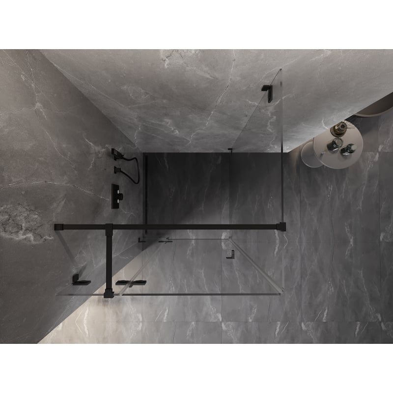 Mexen Lunar T kabina prysznicowa uchylna lewa 100 x 100 cm, transparent, czarna - 834T-100-100-70-00-L