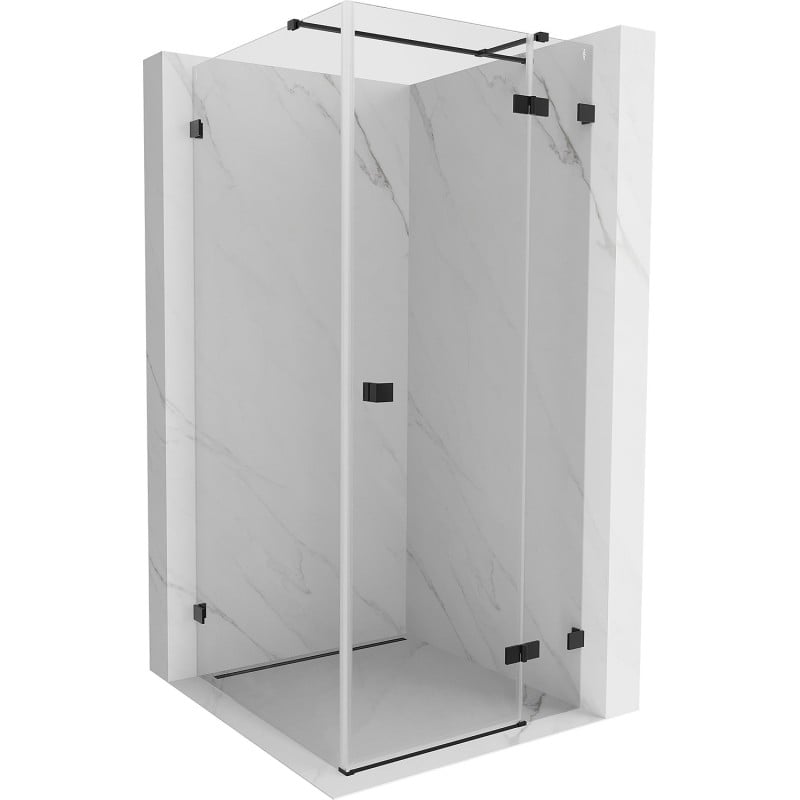 Mexen Lunar T kabina prysznicowa uchylna prawa 80 x 80 cm, transparent, czarna - 834T-080-080-70-00-P