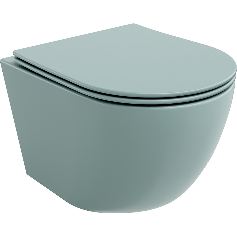 Mexen Lena miska wc Rimless z deską wolnoopadającą slim, duroplast, zielona jasna mat - 30224048