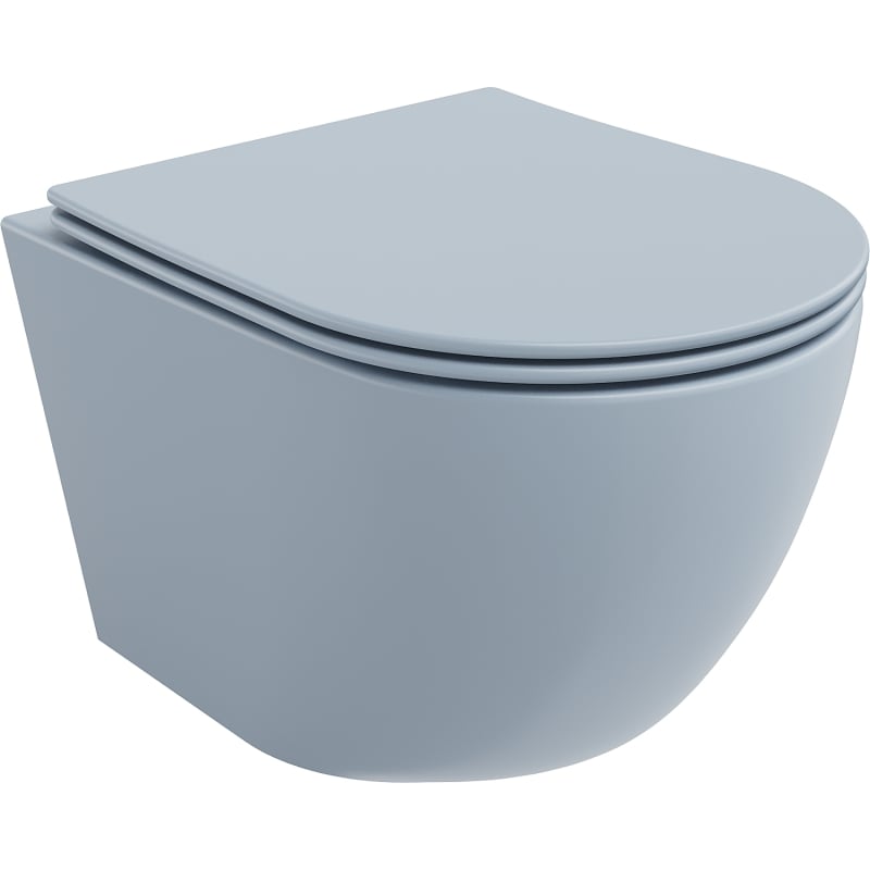 Mexen Lena miska wc Rimless z deską wolnoopadającą slim, duroplast, szara-niebieska mat - 30224069