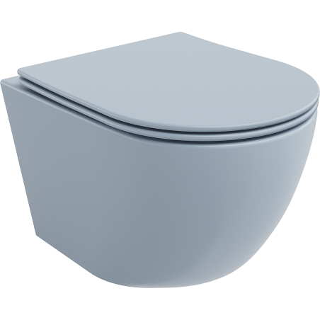 Mexen Lena miska wc Rimless z deską wolnoopadającą slim, duroplast, szara-niebieska mat - 30224069