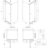 Mexen Lunar T kabina prysznicowa uchylna prawa 85 x 120 cm, transparent, czarna - 834T-085-120-70-00-P