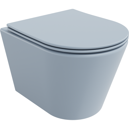 Mexen Rico miska wc Rimless z deską wolnoopadającą slim, duroplast, szara-niebieska mat - 30724069