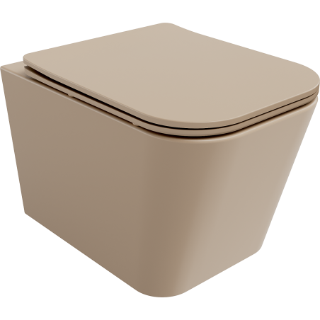 Mexen Teo miska wc Rimless z deską wolnoopadającą slim, duroplast, cappuccino mat - 30854064
