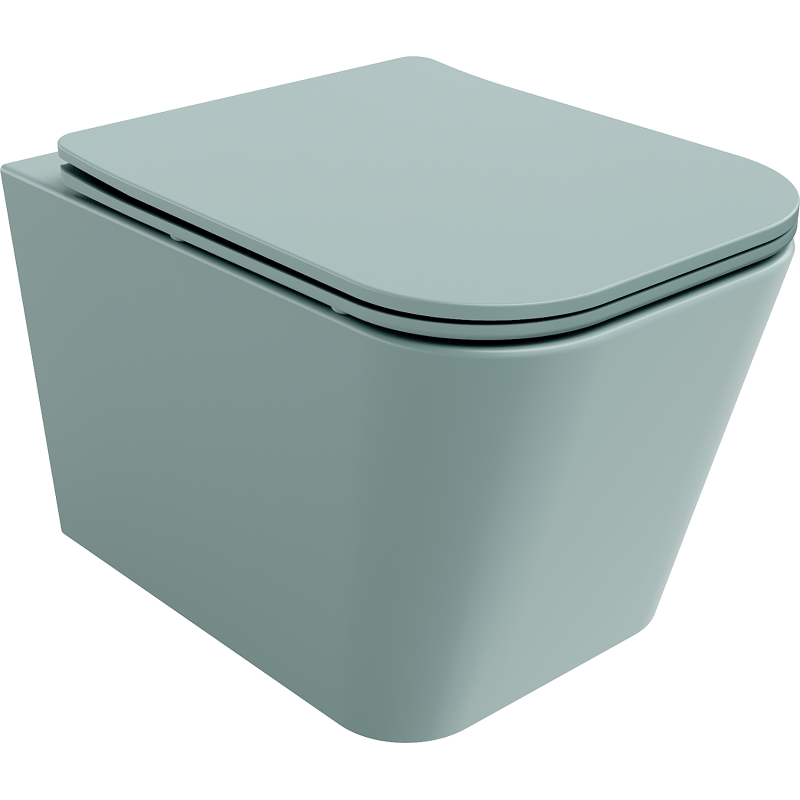 Mexen Teo miska wc Rimless z deską wolnoopadającą slim, duroplast, zielona jasna mat - 30854048