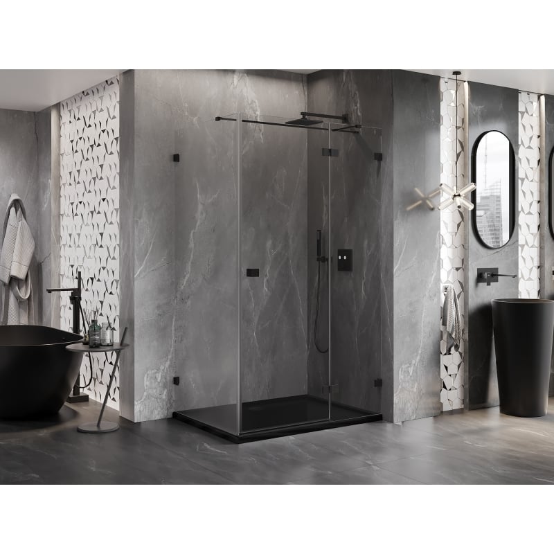 Mexen Lunar T kabina prysznicowa uchylna prawa 100 x 90 cm, transparent, czarna - 834T-100-090-70-00-P