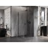 Mexen Lunar T kabina prysznicowa uchylna prawa 100 x 100 cm, transparent, czarna - 834T-100-100-70-00-P