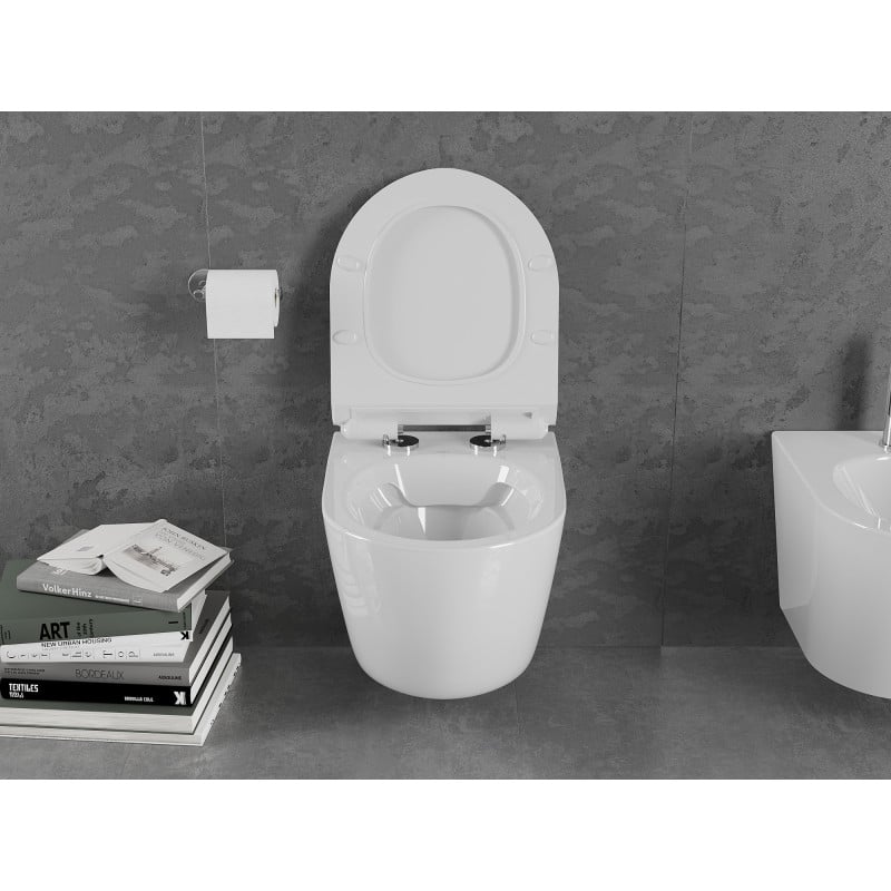 Mexen Lena miska wc Rimless z deską wolnoopadającą slim, duroplast, biała połysk - 30224000