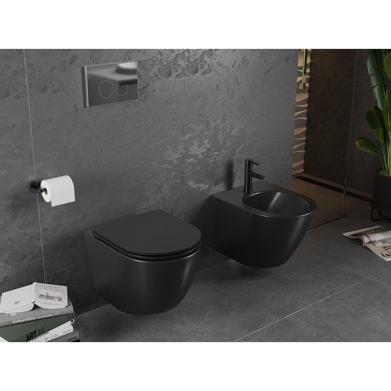 Mexen Lena miska wc Rimless, czarna mat - 3322XX85