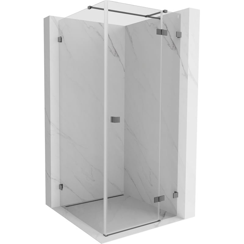 Mexen Lunar T kabina prysznicowa uchylna prawa 70 x 70 cm, transparent, gun metal - 834T-070-070-95-00-P