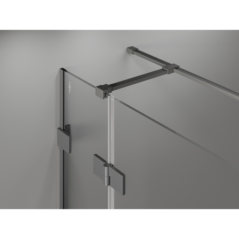 Mexen Lunar T kabina prysznicowa uchylna prawa 75 x 90 cm, transparent, gun metal - 834T-075-090-95-00-P