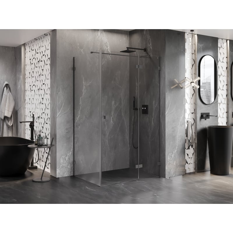 Mexen Lunar T kabina prysznicowa uchylna prawa 75 x 110 cm, transparent, gun metal - 834T-075-110-95-00-P
