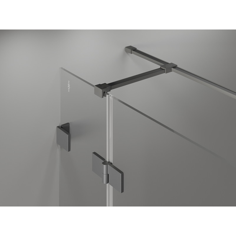 Mexen Lunar T kabina prysznicowa uchylna prawa 80 x 80 cm, transparent, gun metal - 834T-080-080-95-00-P