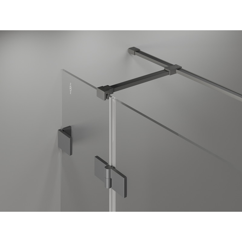Mexen Lunar T kabina prysznicowa uchylna prawa 80 x 110 cm, transparent, gun metal - 834T-080-110-95-00-P