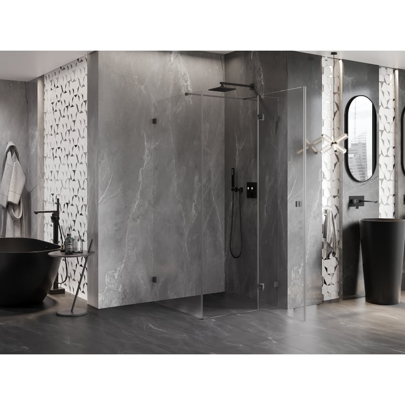 Mexen Lunar T kabina prysznicowa uchylna prawa 100 x 100 cm, transparent, gun metal - 834T-100-100-95-00-P