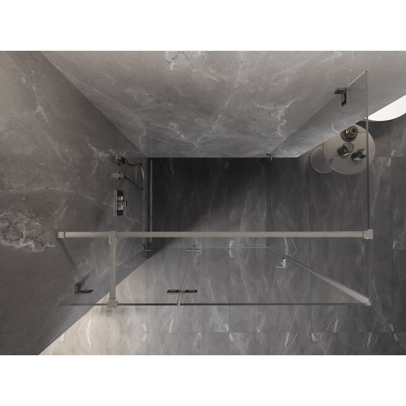 Mexen Lunar T kabina prysznicowa uchylna lewa 85 x 90 cm, transparent, nikiel szczotkowany - 834T-085-090-97-00-L