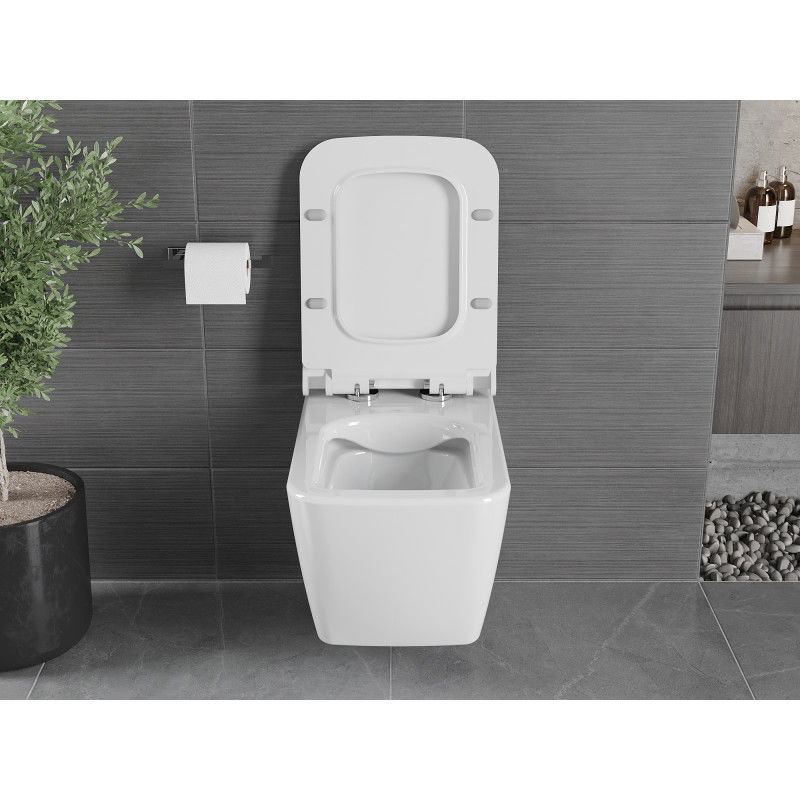Mexen Vega miska wc Rimless z deską wolnoopadającą slim, duroplast, biała połysk - 30654000