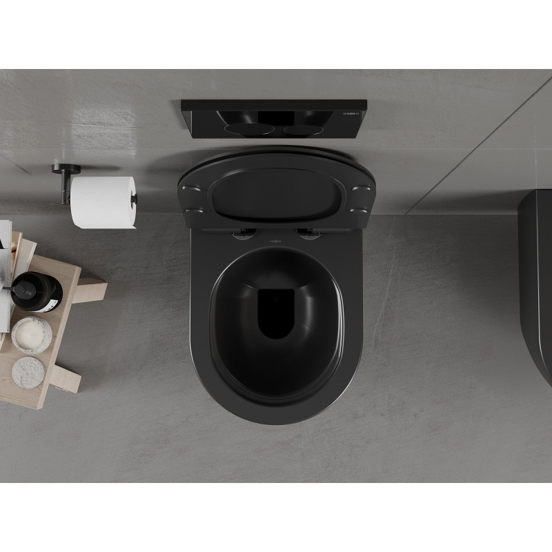 Mexen Carmen miska wc Rimless z deską wolnoopadającą slim, duroplast, czarna mat - 30880185