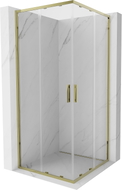 Mexen Exo-S Duo kabina prysznicowa kwadratowa rozsuwana 85 x 85 cm, transparent, złota - 8111-085-085-50-00