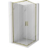 Mexen Exo-S Duo kabina prysznicowa kwadratowa rozsuwana 95 x 95 cm, transparent, złota - 8111-095-095-50-00