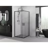 Mexen Exo-S Duo kabina prysznicowa kwadratowa rozsuwana 85 x 85 cm, transparent, czarna - 8111-085-085-70-00