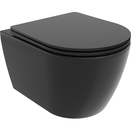 Mexen Carmen miska wc Rimless z deską wolnoopadającą slim, duroplast, czarna mat - 30881085