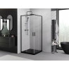 Mexen Exo-S Duo kabina prysznicowa kwadratowa rozsuwana 95 x 95 cm, transparent, czarna - 8111-095-095-70-00