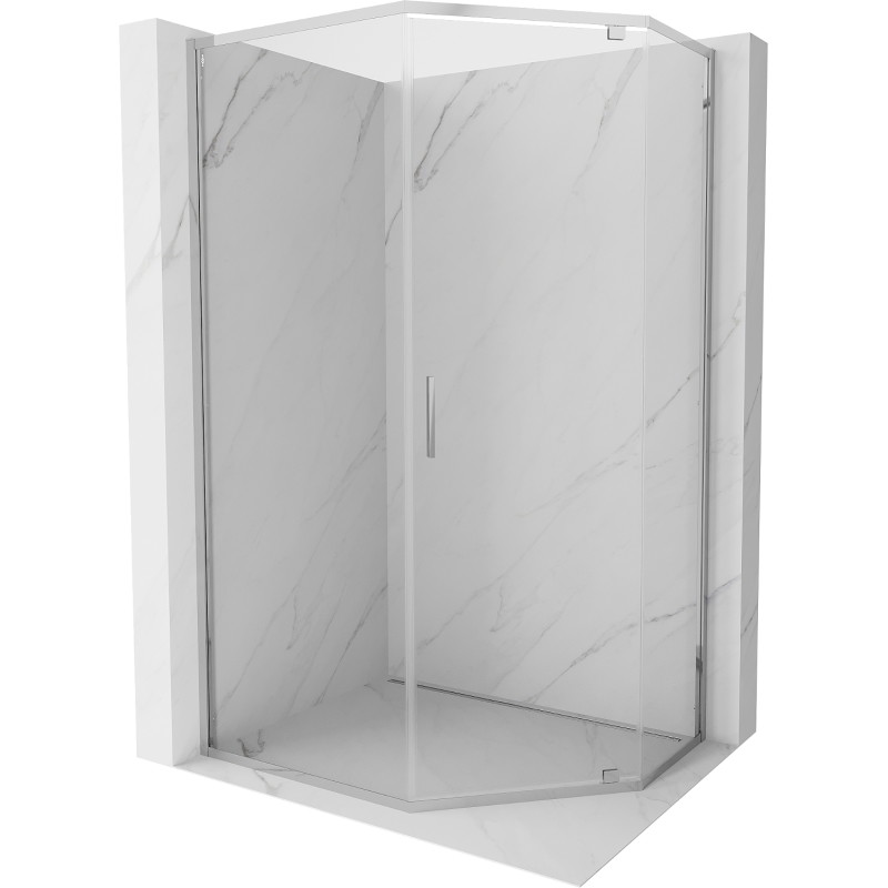 Mexen Exo-R kabina prysznicowa pięciokątna uchylna 100 x 90 cm, transparent, chrom - 812-100-090-01-00