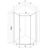 Mexen Exo-R kabina prysznicowa pięciokątna uchylna 100 x 90 cm, transparent, złota - 812-100-090-50-00