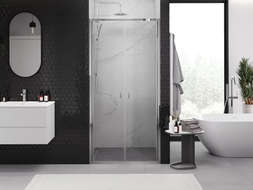 Mexen Exo-B Duo drzwi prysznicowe podwójne uchylne 120 cm, transparent, chrom - 814-120-000-01-00