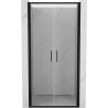 Mexen Exo drzwi prysznicowe podwójne uchylne 120 cm, transparent, czarne - 814-120-000-70-00