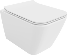Mexen Cube miska wc Rimless z deską wolnoopadającą slim, duroplast, biała połysk - 30924000