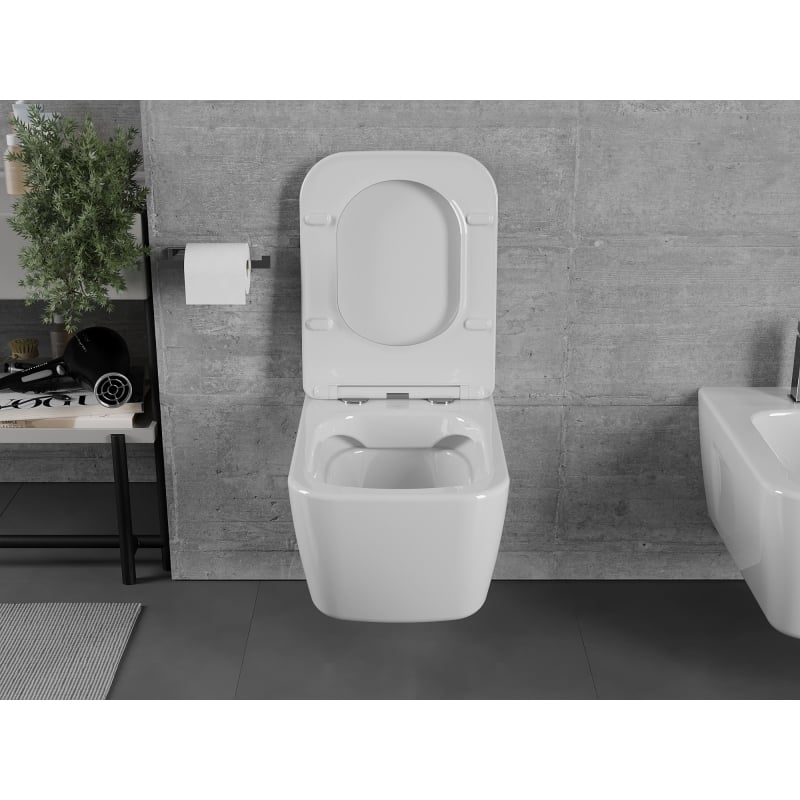 Mexen Margo miska wc Rimless z deską wolnoopadającą slim, duroplast, biała połysk - 30420900