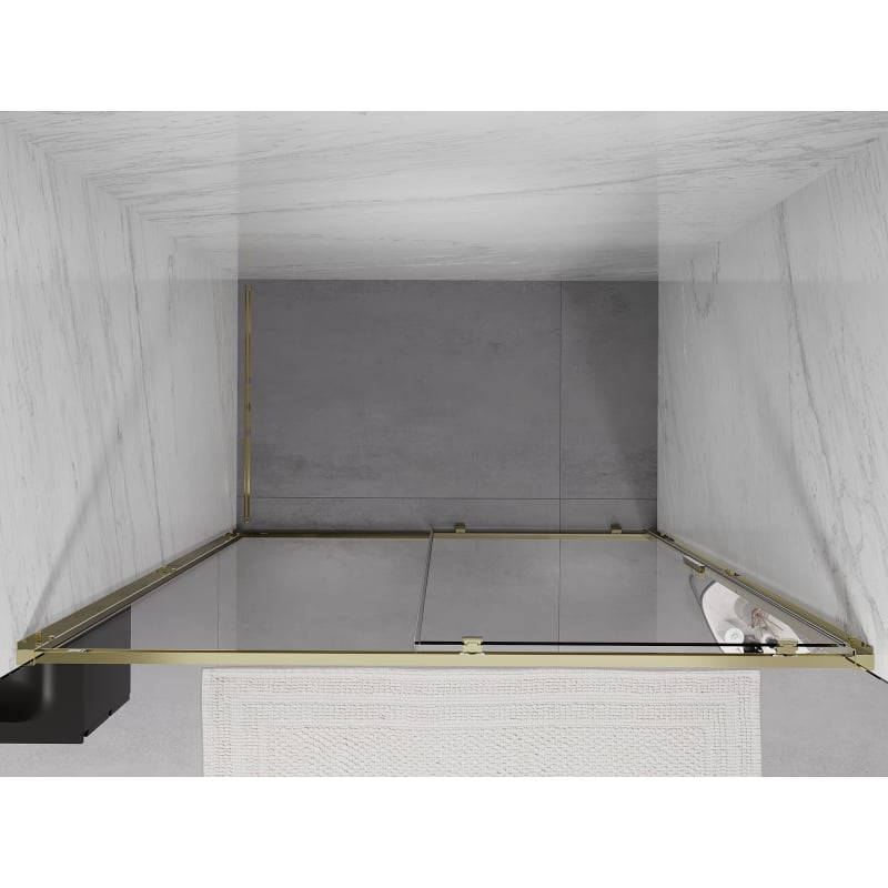 Mexen Exo drzwi prysznicowe rozsuwane 170 cm, transparent, złote - 8151-170-000-50-00