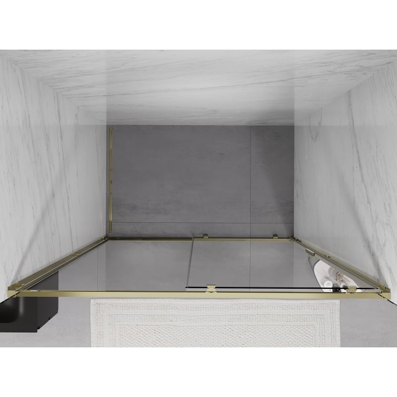 Mexen Exo-S drzwi prysznicowe rozsuwane 170 cm, transparent, złote - 8151-170-000-50-00