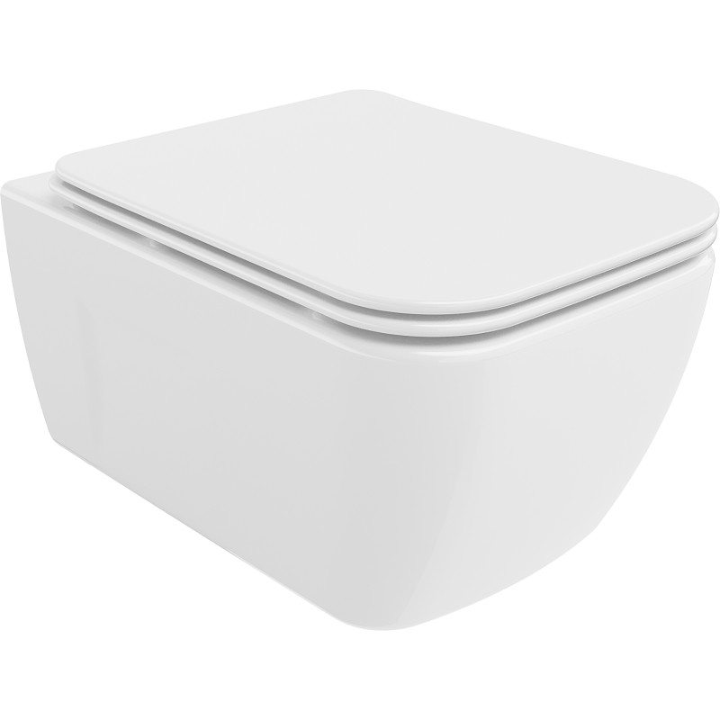 Mexen Margo miska wc Rimless z deską wolnoopadającą slim, duroplast, biała połysk - 30420900