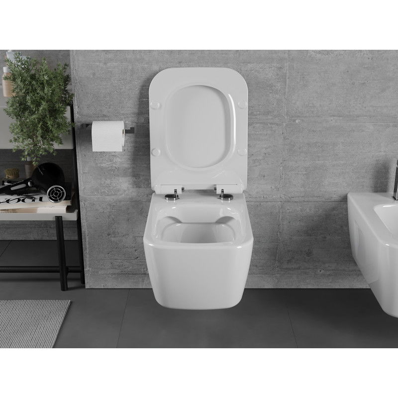 Mexen Margo miska wc Rimless z deską wolnoopadającą slim, duroplast, biała połysk - 30420800