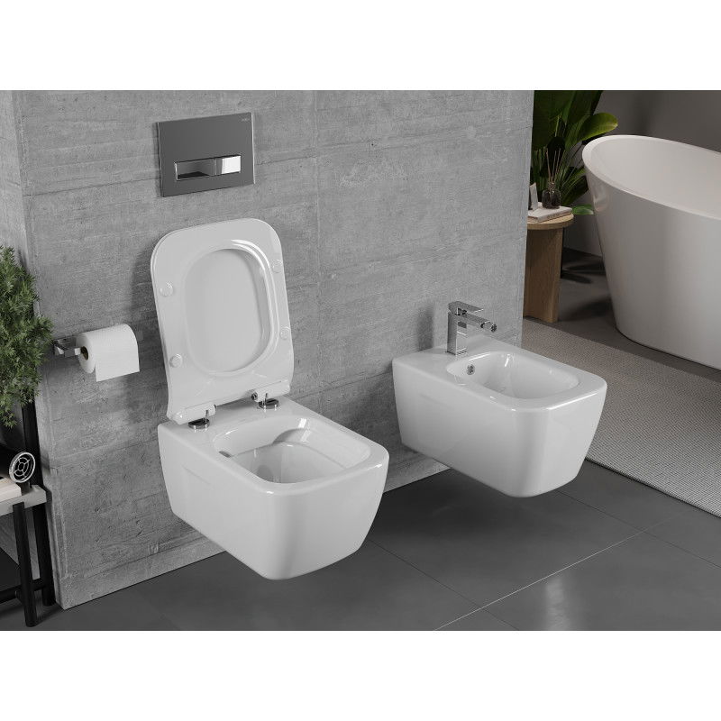 Mexen Margo miska wc Rimless z deską wolnoopadającą slim, duroplast, biała połysk - 30420800