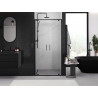 Mexen Exo-BR Duo drzwi prysznicowe podwójne uchylne 110 cm, transparent, czarne - 8182-110-000-70-00